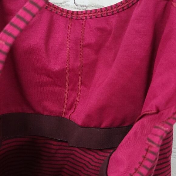 Lululemon Power Y Tank Top Racerback Maroon Stripe Sleeveless Workout Shirt Gym - Picture 8 of 9